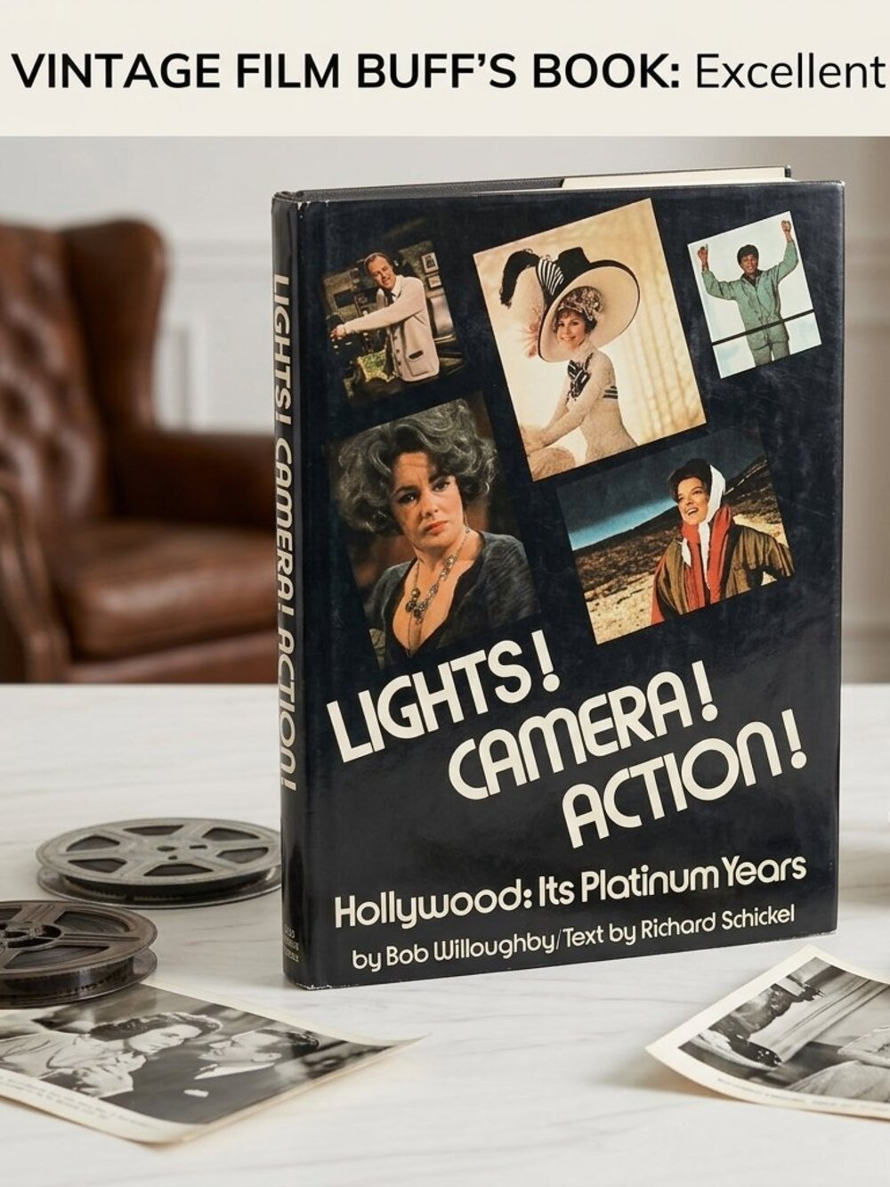 Vintage Lights! Camera! Action! Hollywood Platinum Years Book 1974 HC DJ 1st Ed